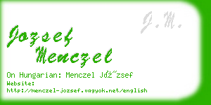 jozsef menczel business card